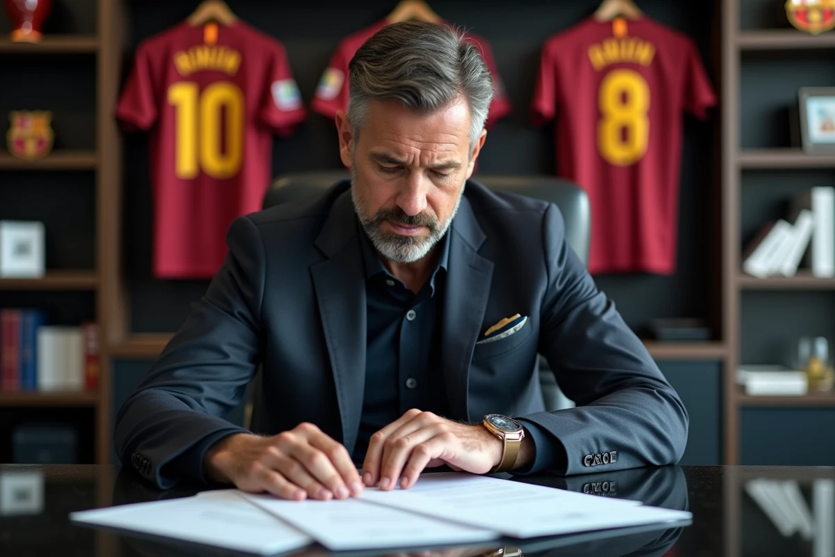 Agent de football en costume dans un bureau élégant