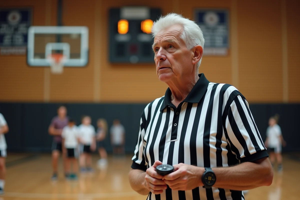 Arbitre homme vérifiant l