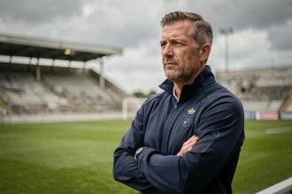 Entraîneur du FC Nantes observant le terrain lors d'une session de préparation tactique pour la saison 2026