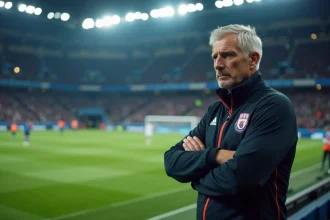 Entraîneur de l'Inter de Milan analysant le terrain lors d'un match de Ligue des Champions en 2026