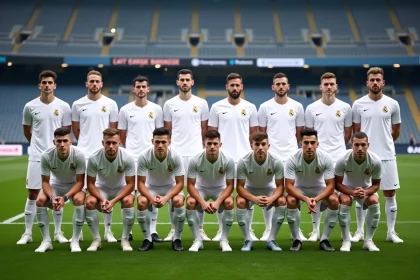 Groupe de joueurs de football Real Madrid en photo d'&eacute;quipe