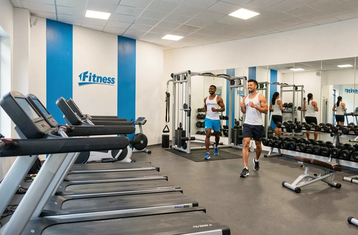 Intérieur spacieux de la salle Fitness Park Aulnay-sous-Bois avec zone cardio et musculation séparées