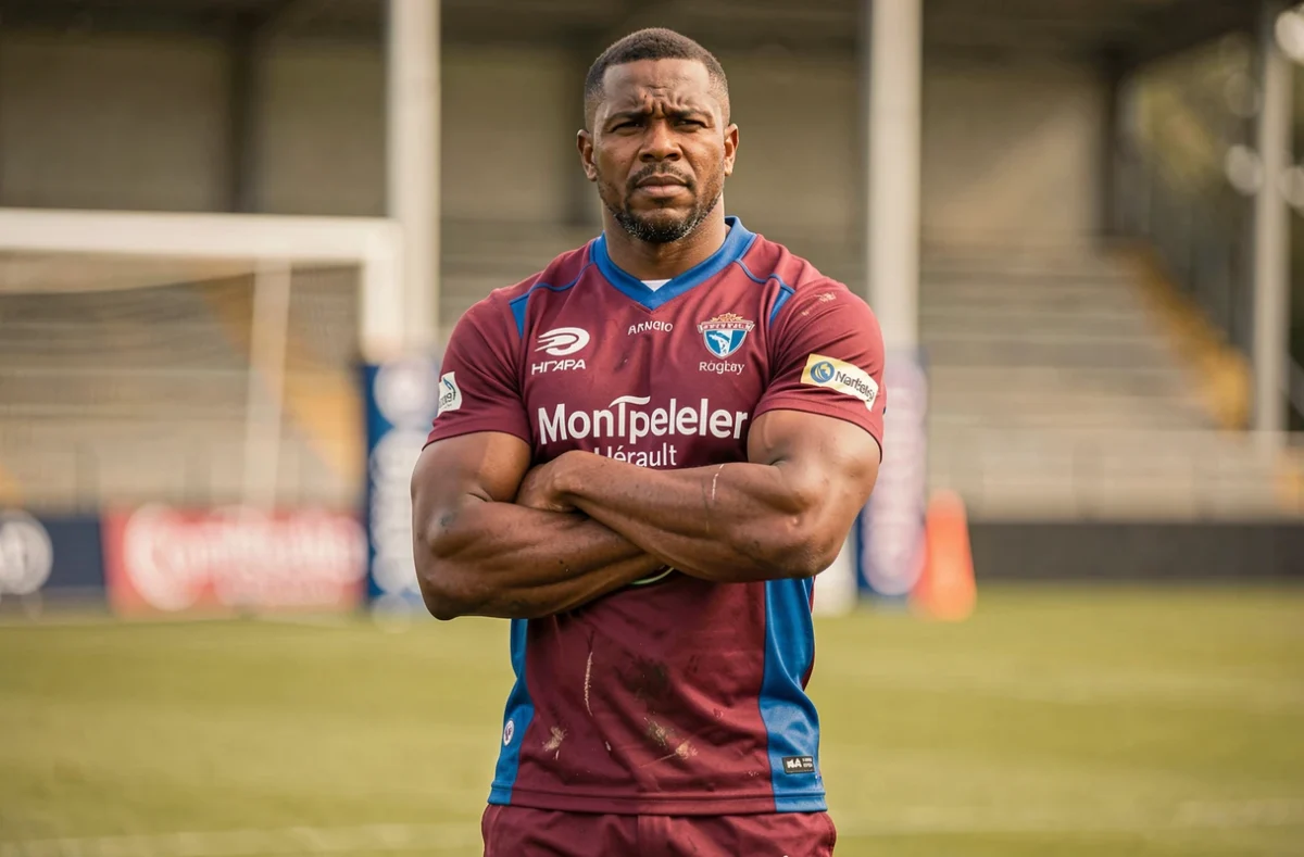 Portrait d'un joueur de rugby professionnel emblématique de Montpellier, représentant le plafond salarial du Top 14