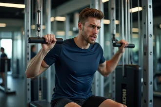 Jeune homme en entraînement avec erreur de poignet