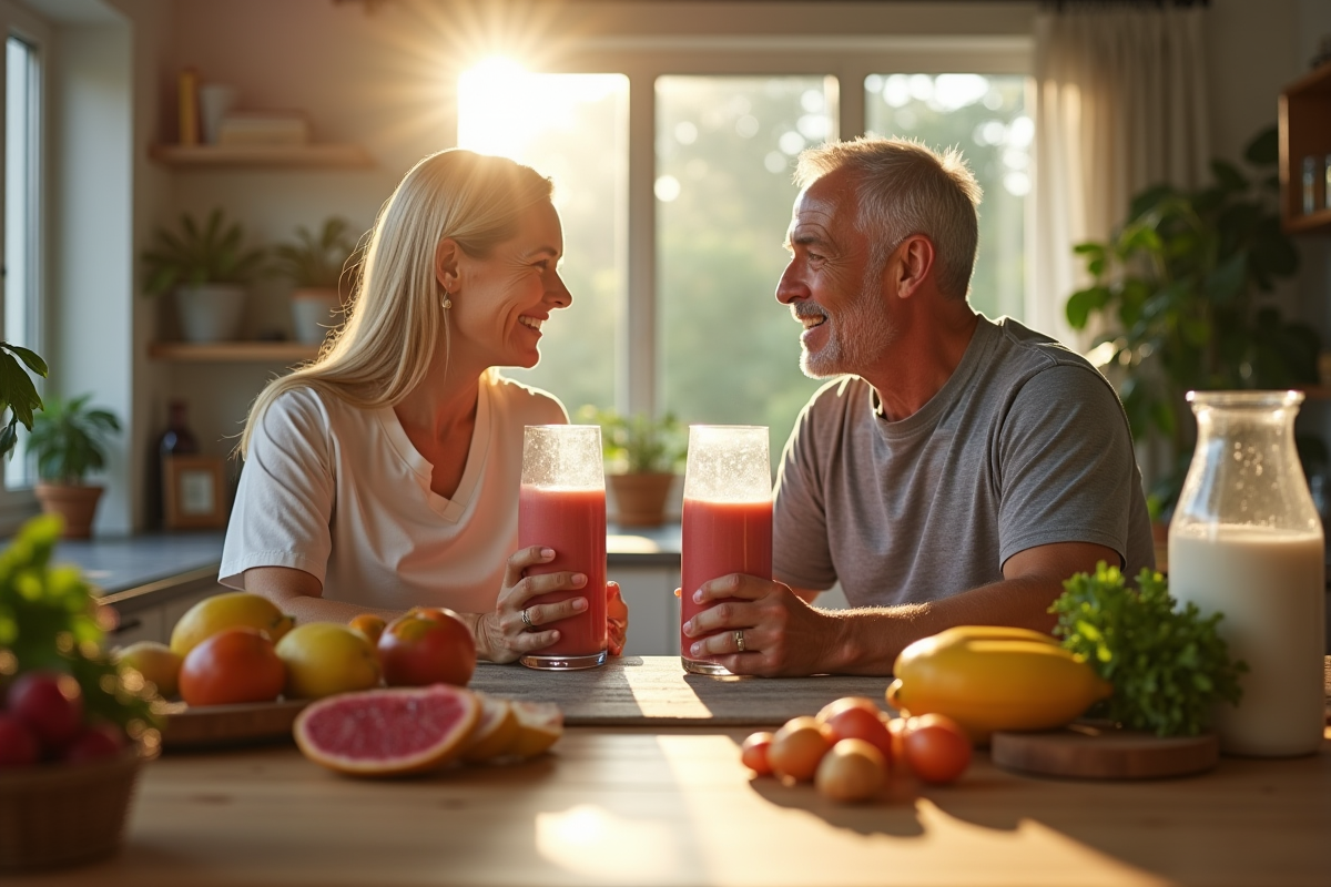 Adulte dégustant un smoothie après l